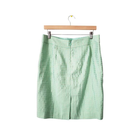 J Crew Green Gold Dazzling Dots Silk Blend Pencil Skirt Size 10 - Picture 4 of 9